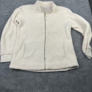 Calvin Klein Womens Sweater Jacket white Performance Fleece Athleisure Large
